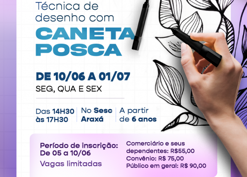 Oficina de Técnica de desenho com caneta posca