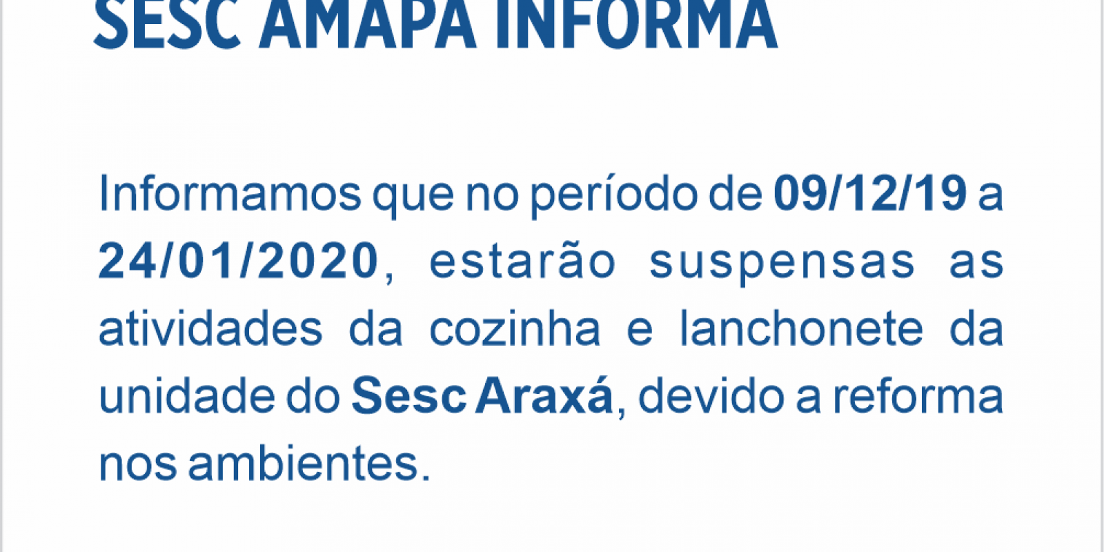 Sesc Amapá Informa