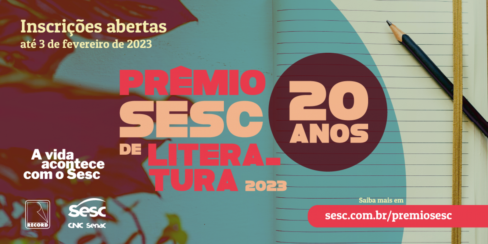 Prêmio Sesc de Literatura abre inscrições para 20ª edição