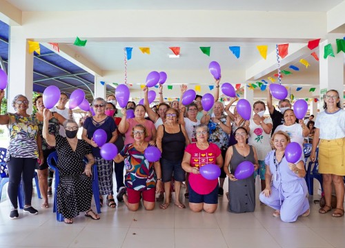 Reunião de Convivência Grupo Alegria de Viver - Campanha Junho Violeta