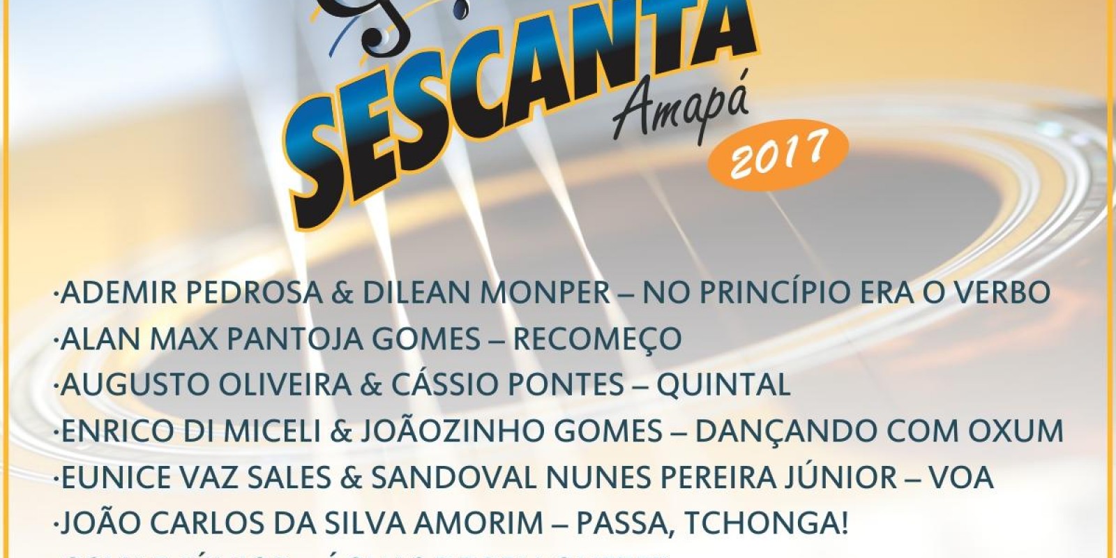 Compositores Classificados para o projeto Sescanta 2017
