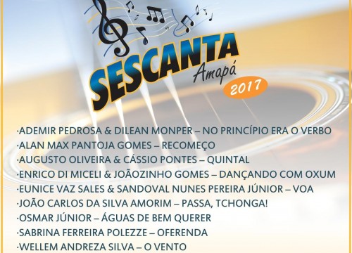 Compositores Classificados para o projeto Sescanta 2017