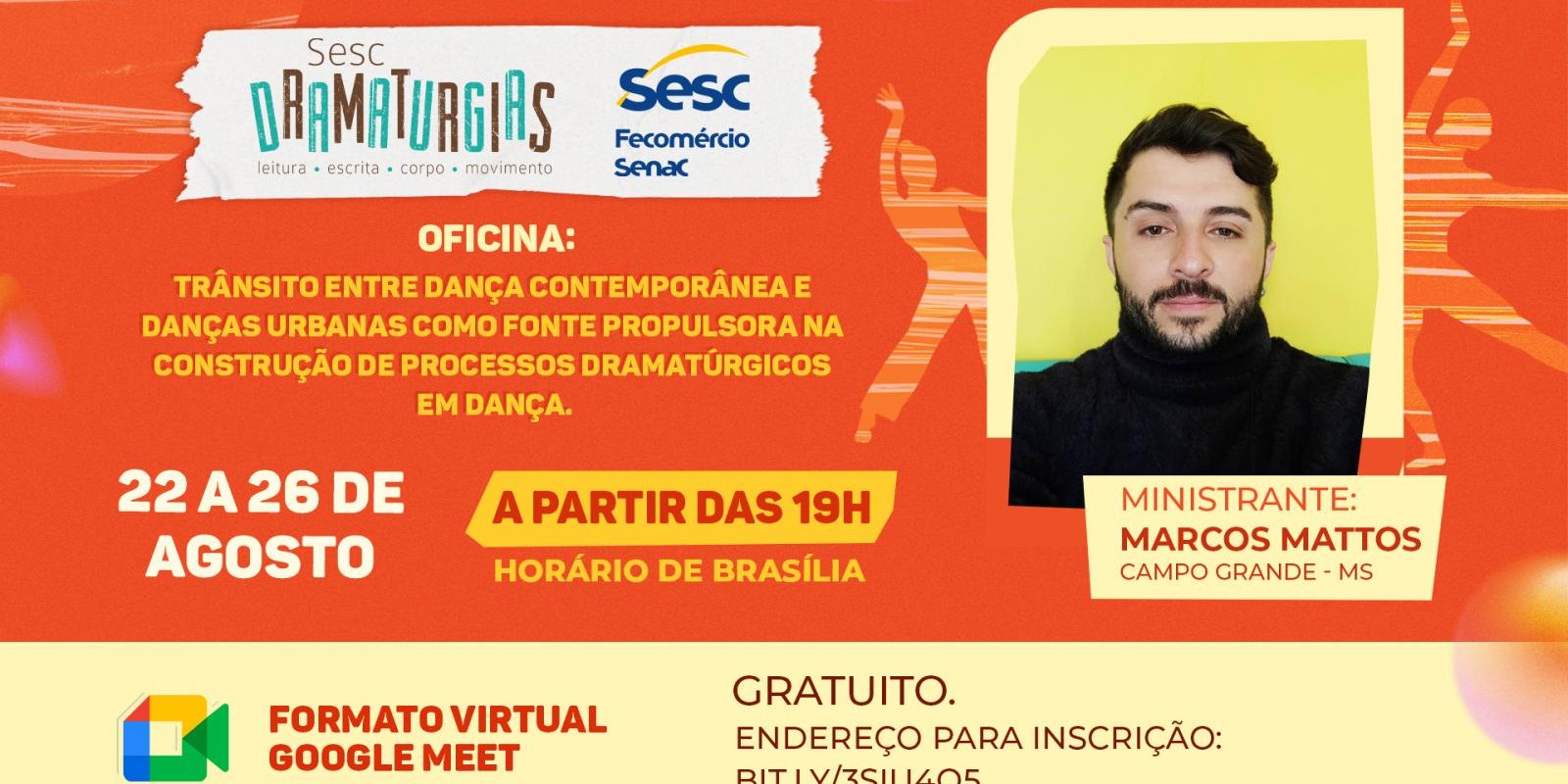 Sesc Dramaturgias oferece oficina online com especialista em dança de Mato Grosso do Sul