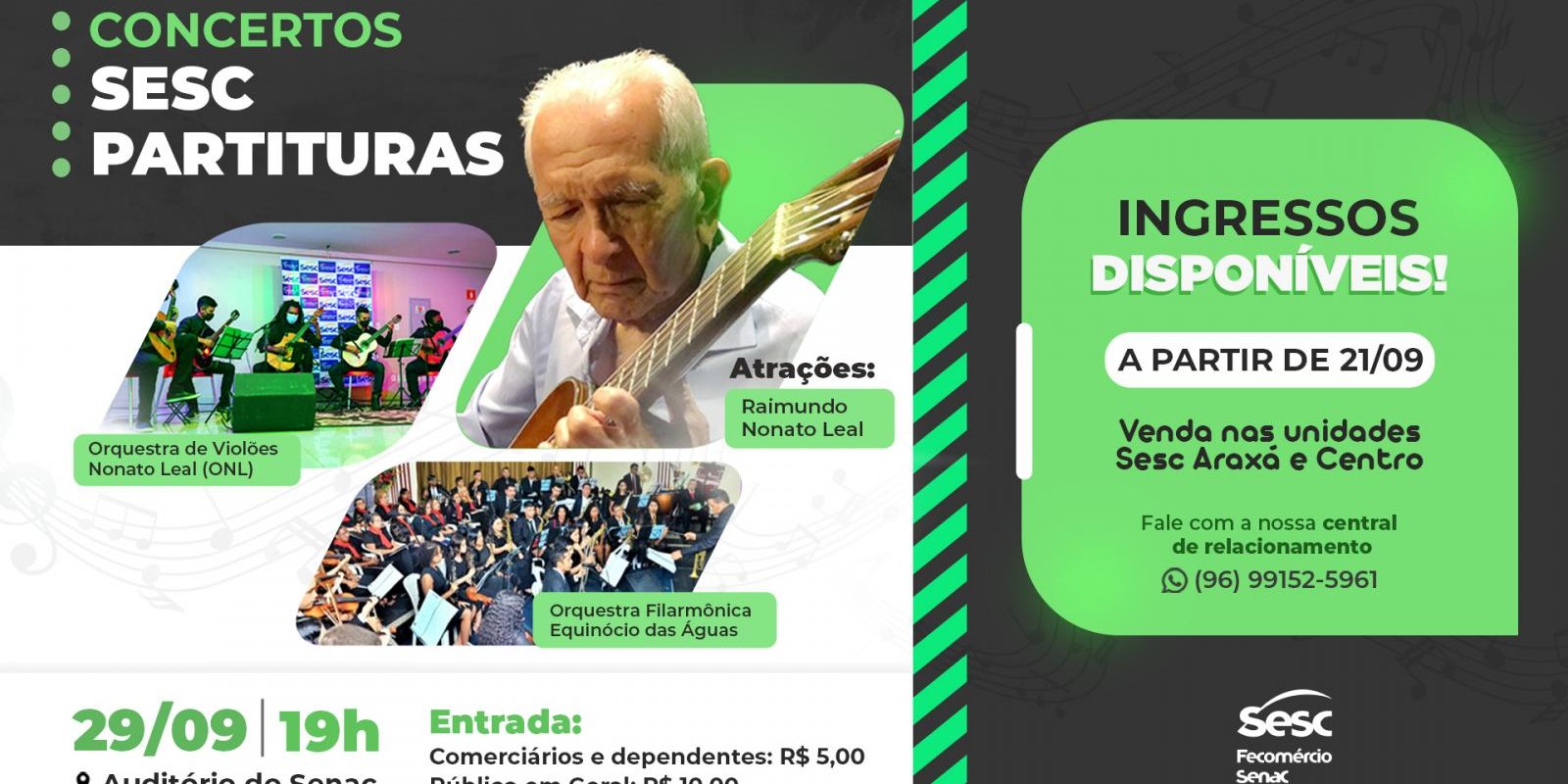 Sesc Partituras tem concertos das orquestras Nonato Leal e Equinócio das Águas