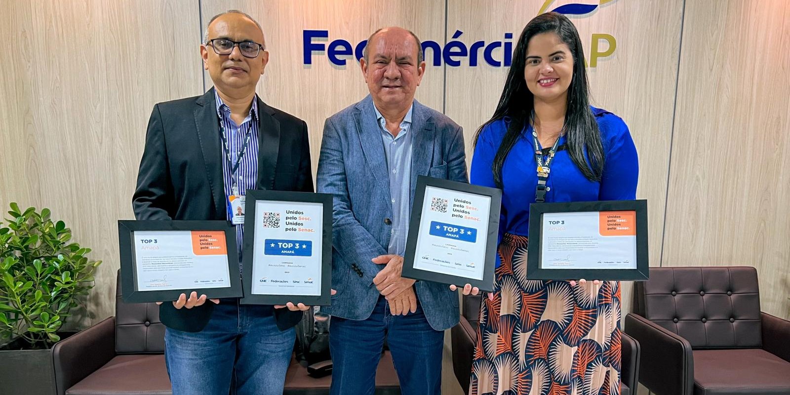 Amapá recebe reconhecimento pelo TOP 3 na campanha em prol do recursos do Sesc e do Senac Amapá recebe reconhecimento pelo TOP 3 na campanha em prol do recursos do Sesc e do Senac