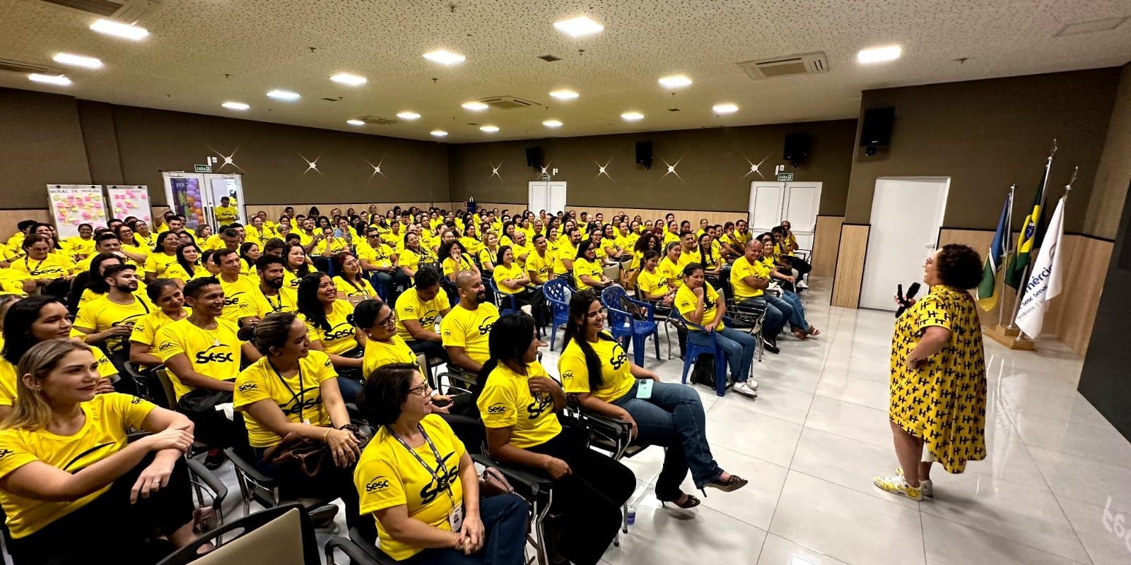 Sesc Amapá teve Encontros de Colaboradores e de Gestores para falar sobre felicidade com a palestrante Maryana com Y Sesc Amapá teve Encontros de Colaboradores e de Gestores para falar sobre felicidade com a palestrante Maryana com Y