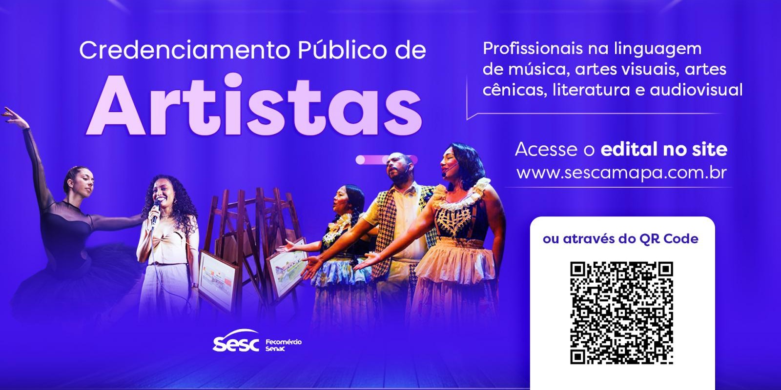 Credenciamento de artistas: Sesc Amapá chama profissionais a apresentarem propostas para programação cultural