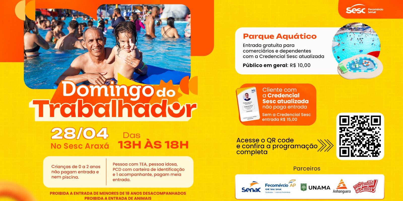 Domingo do Trabalhador: Sesc Araxá terá tarde de lazer e serviços no dia 28