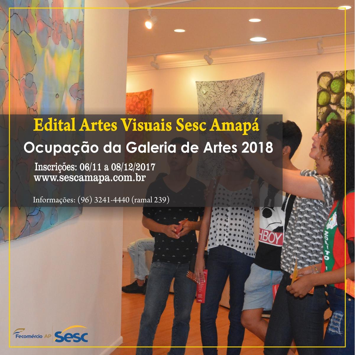 Edital para compor o calendário de 2018 da Galeria de Artes do SESC Amapá 